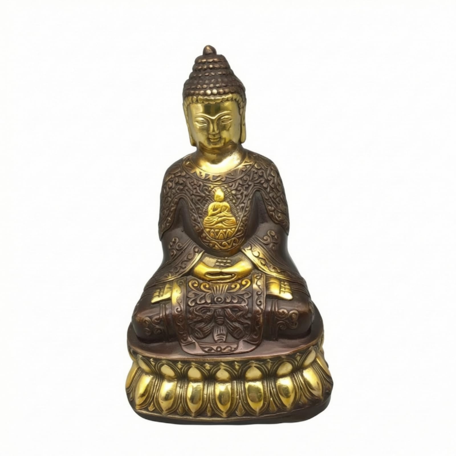 Statue Bouddha assis doré pour créer un coin méditation à la maison