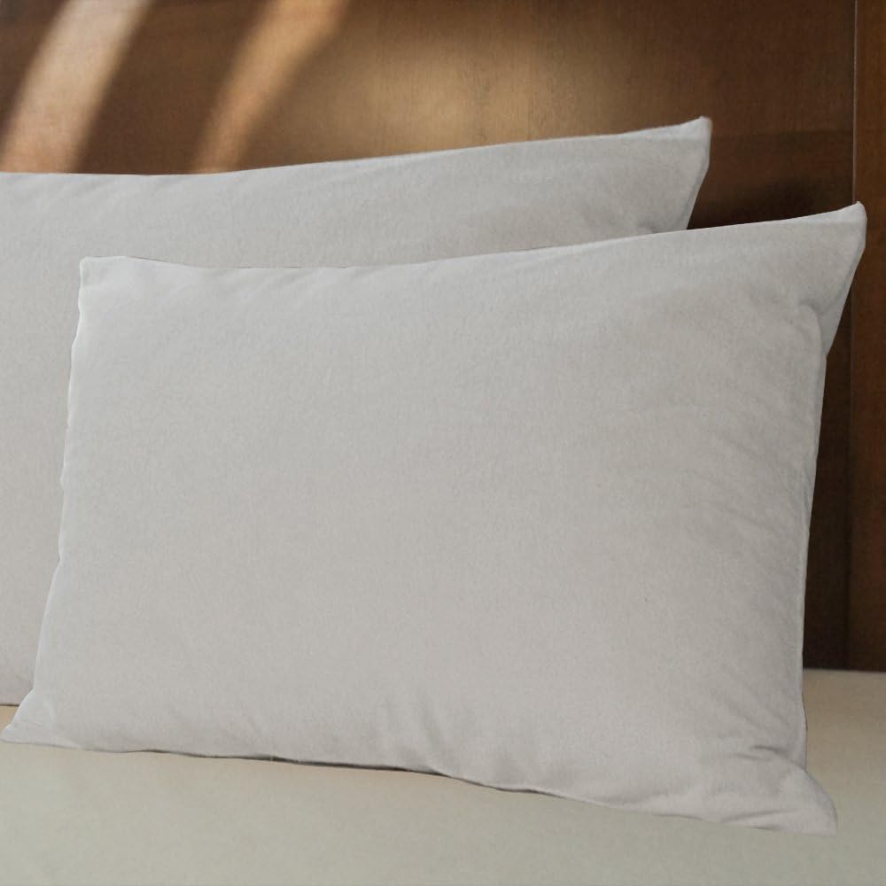 D&M Bedding 4 X Terry Cotton Polyester Waterproof Pillow Protector King Size, White