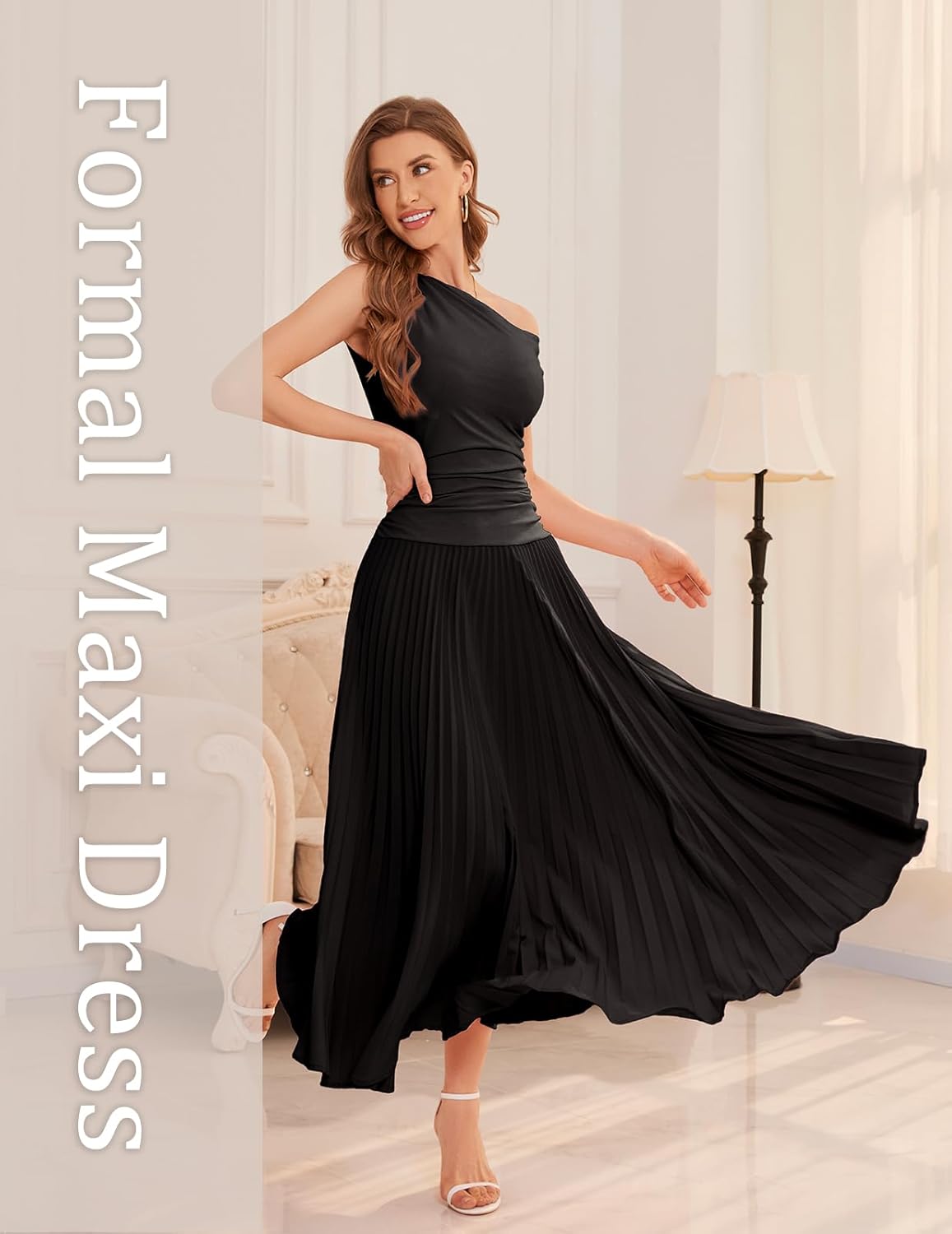 Bbonlinedress Formal Maxi Prom One Shoulder Pleated Cocktail Dress Women Wedding Guest Summer Daily Long Party Dresses - Image 3