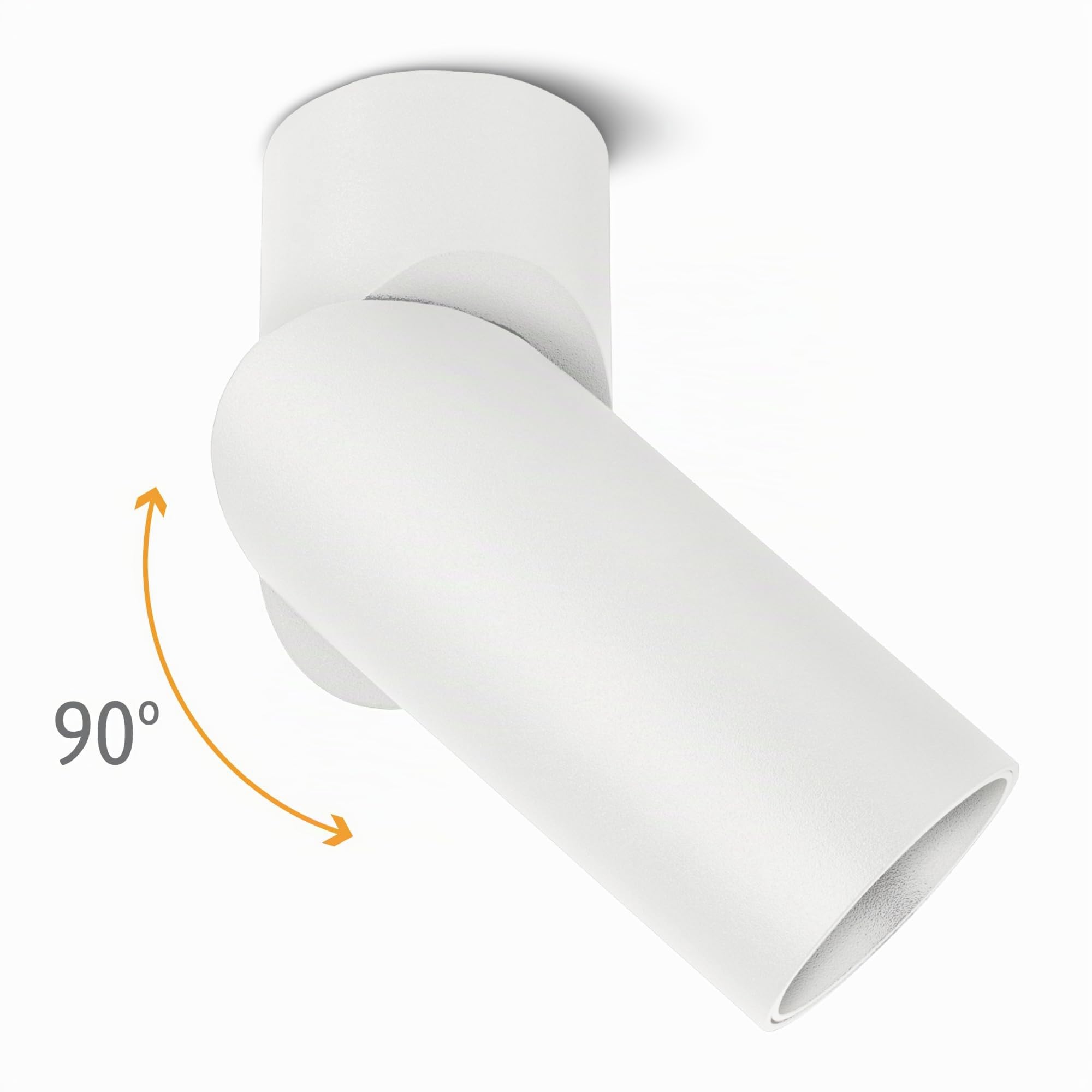 SSC-LUXon TOBI-L Deckenstrahler 3 Stück Wand & Decke weiß | Drei weiße Spotstrahler für Wand & Decke - dreh- & schwenkbar bis 350°, Zylinder-Design, GU10 Fassung (ohne Leuchtmittel)