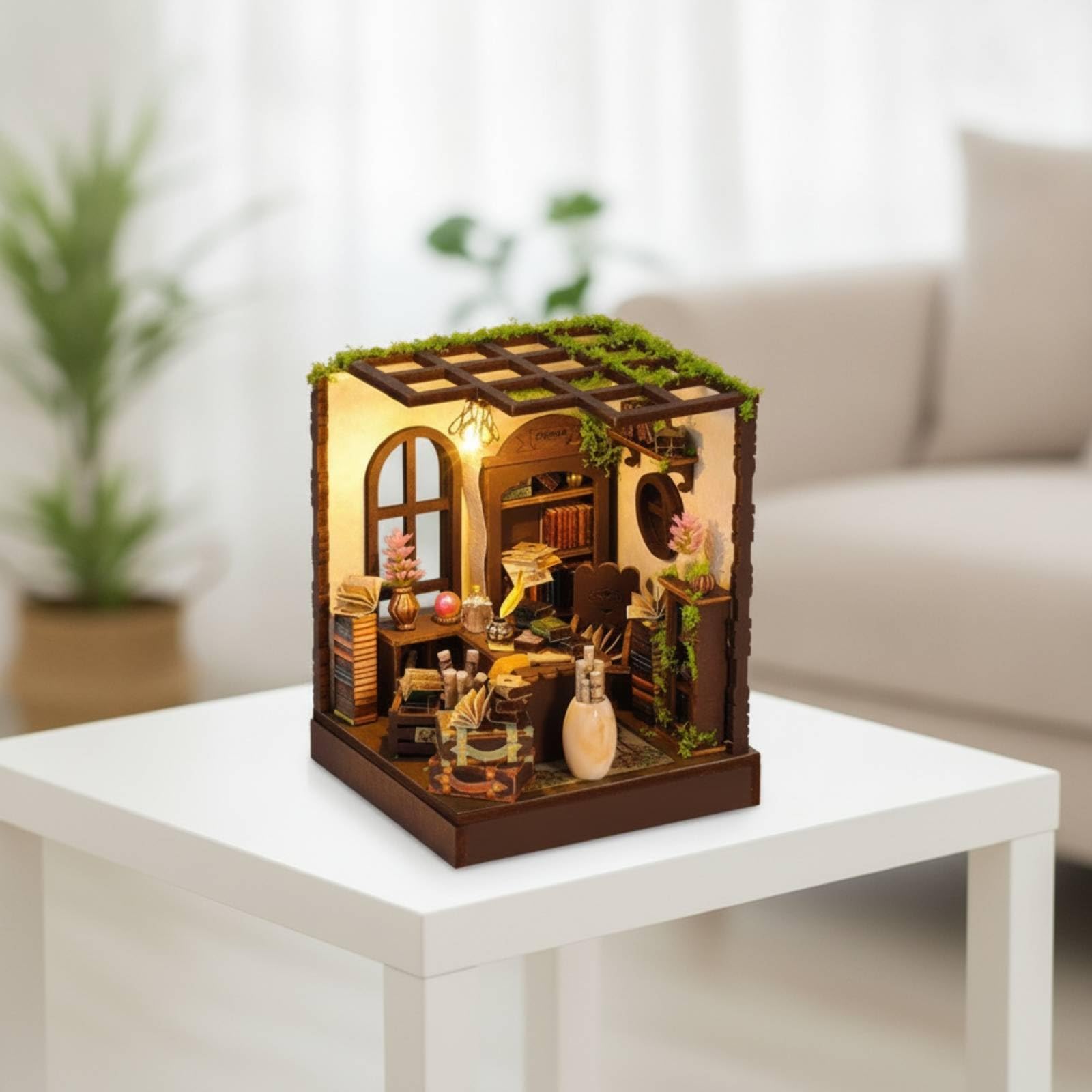Folpus Sujetalibros Artesanal de Madera para Estantería Inserto de Librería en Forma de Kit de Manualidades Finos y Muebles Adecuado para Escritorio, Estudio Silencioso