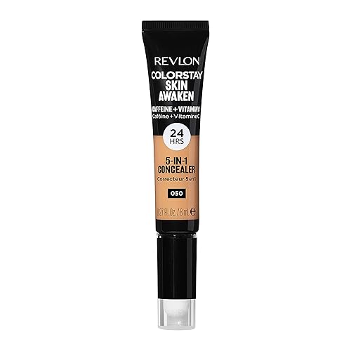 Revlon ColorStay Skin Awaken Corrector 5 en 1, ligero, cremoso maquillaje facial duradero con cafeína y vitamina C, para imperfecciones, ojeras y