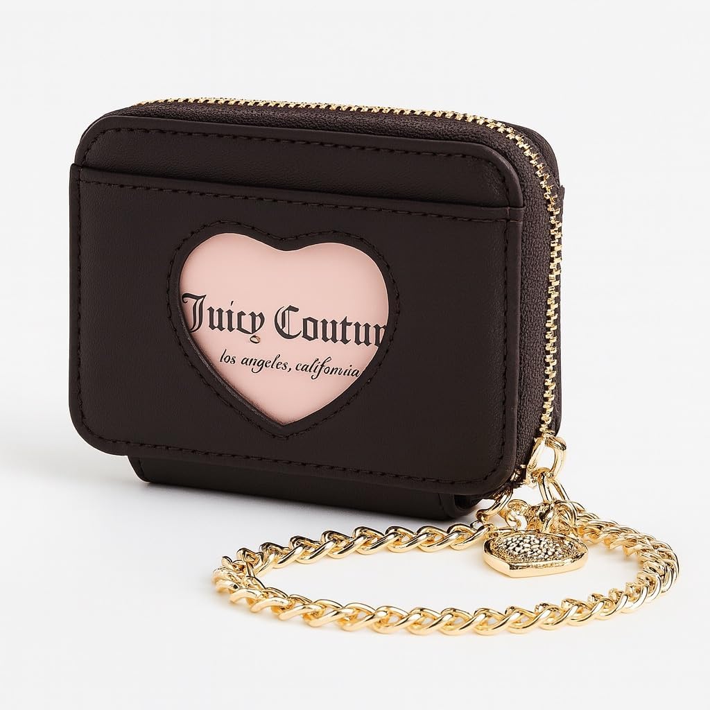 Juicy Couture Women's Square Zip Around Wallet with Wrist Strap (Dusty Blush)