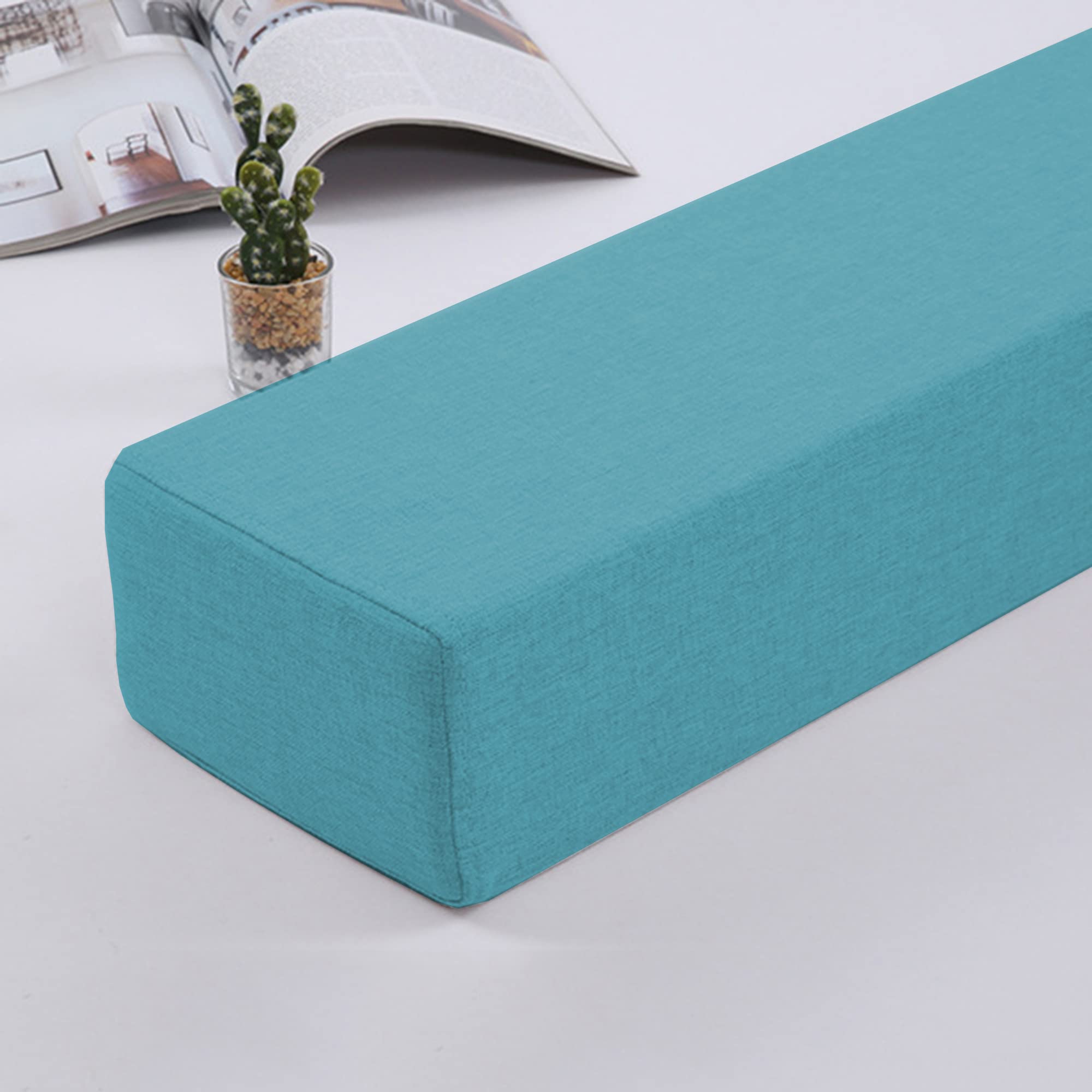 Rectangle Bolster Long Armrest Cushion, Mattress Connector Close The Gap, Custom Size Headboard Pillow Armrest Pillow for Double Beds/Wall Side Between Seam,180 * 8 * 8cm,Blue1