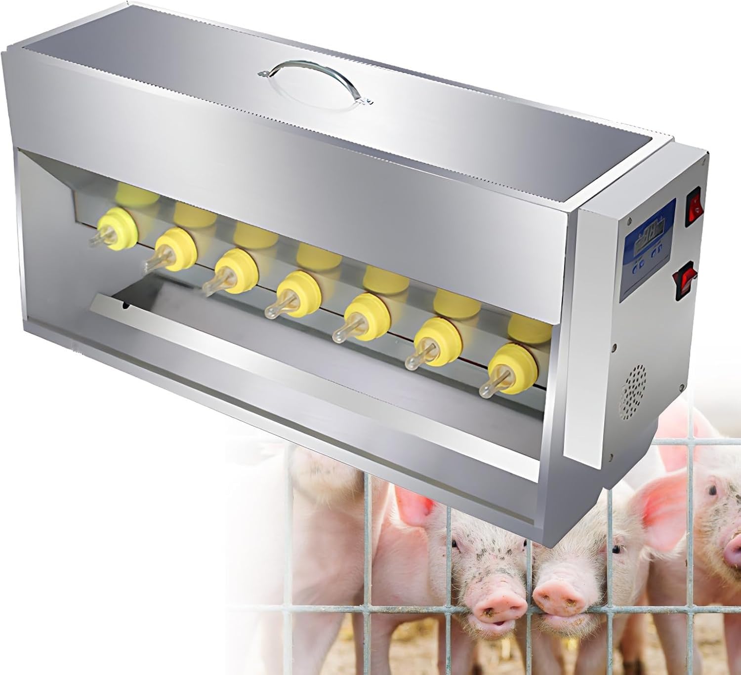 Comedero automático de lechones con temperatura constante y pezones de silicona