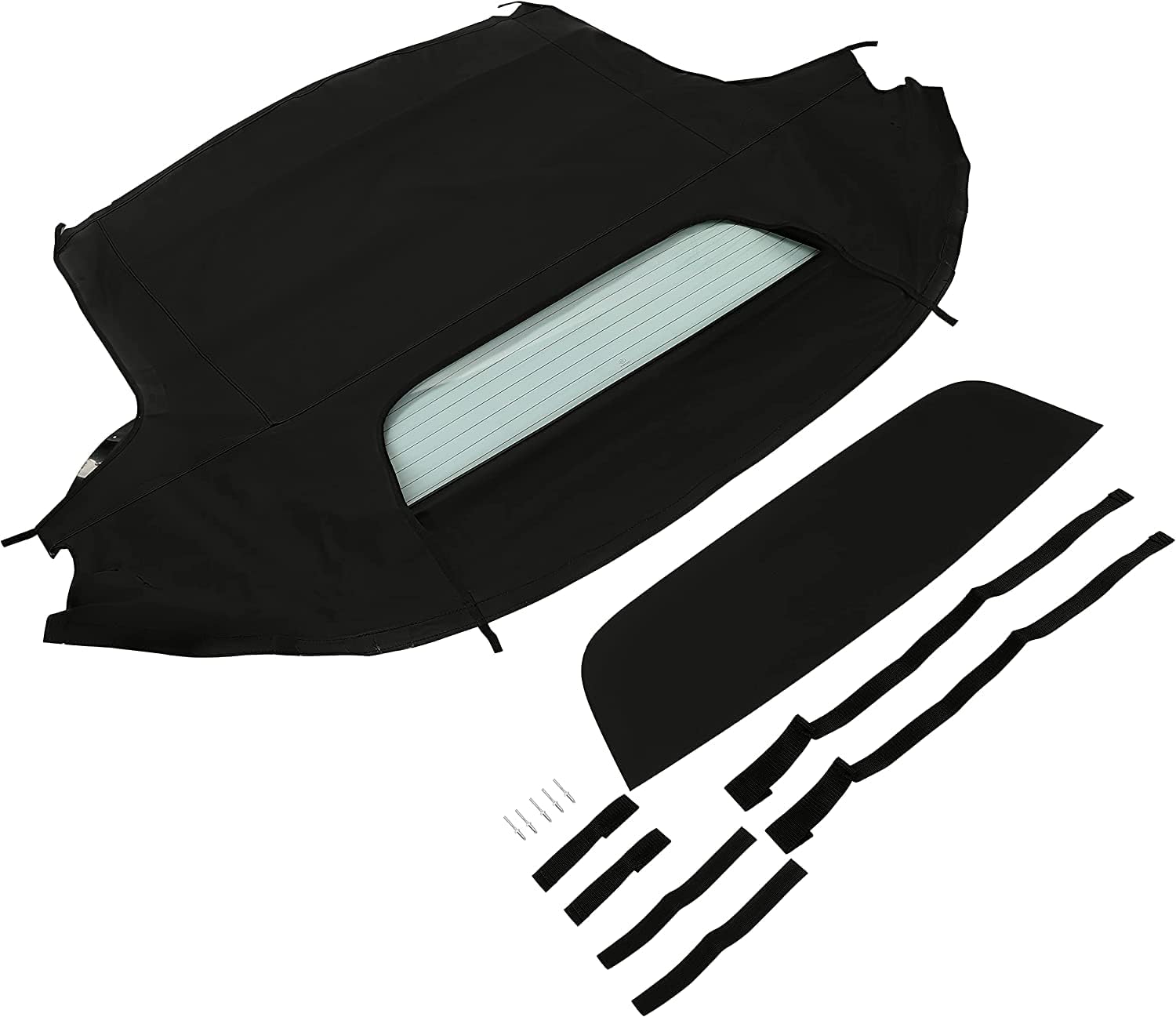 Kojem Convertible Soft Top Roof Compatible with 2002-2009 Honda S2000 - Black Sailcloth Vinyl Top & Clear Heated Glass Window