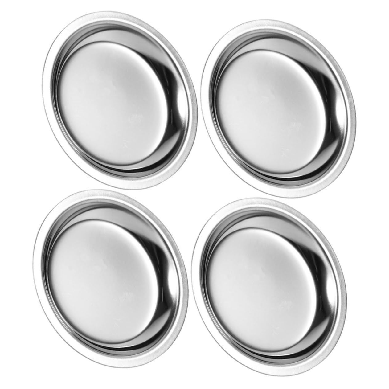 OUNONA 304 Stainless Steel Tea Bag Coaster Tea Cup Saucer Metal Plate Set for Bar