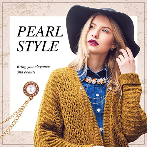 Vintage Sweater Shawl Chain Clips 4 Pcs Antique Cardigan Collar Holders Decorations Cardigan Clip Collar Pins Dress Sweater Collar Brooch for Women Girls Christmas Halloween2