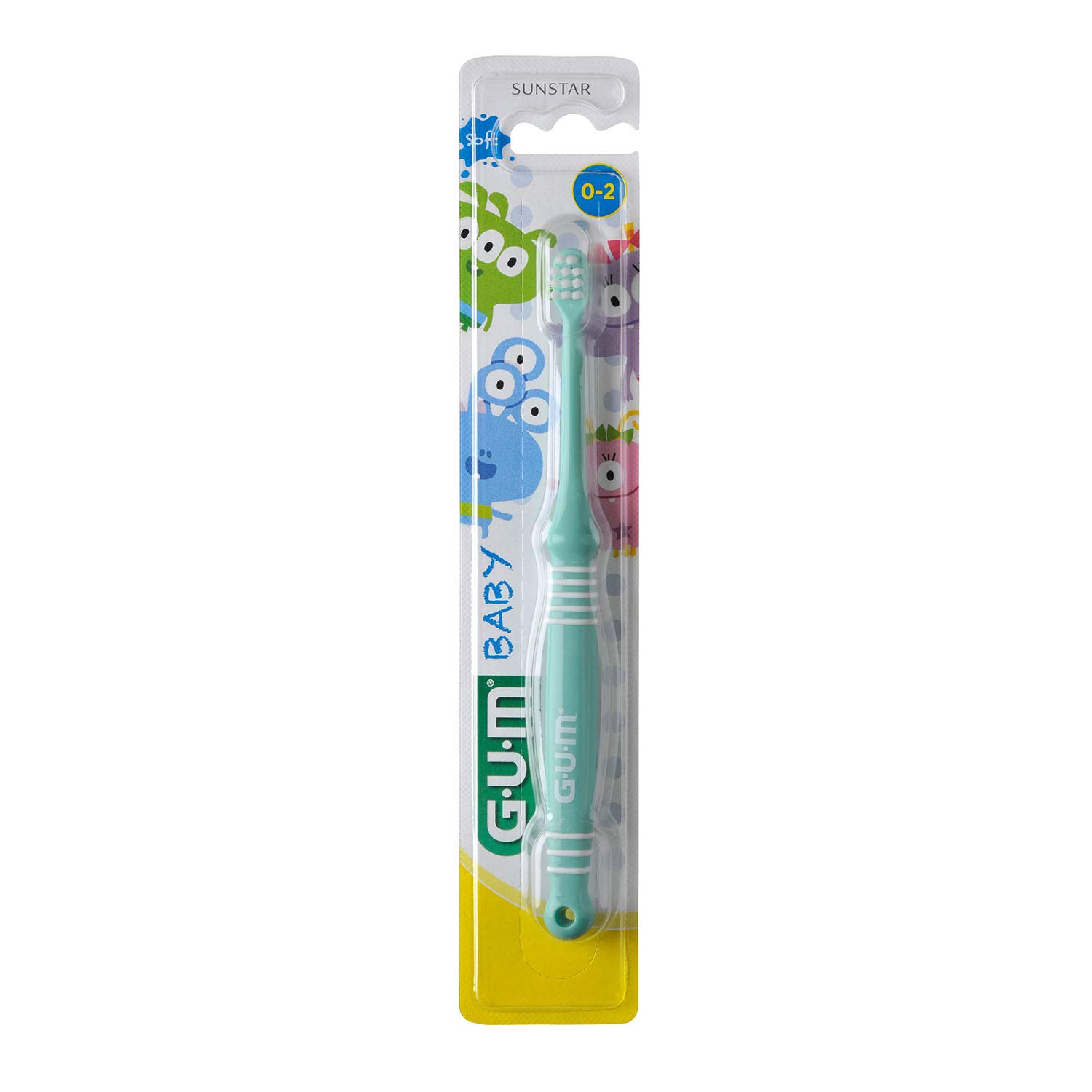 GUM Baby brosse à dents pour enfants Monster, Paquet de 12 (12 x 1)