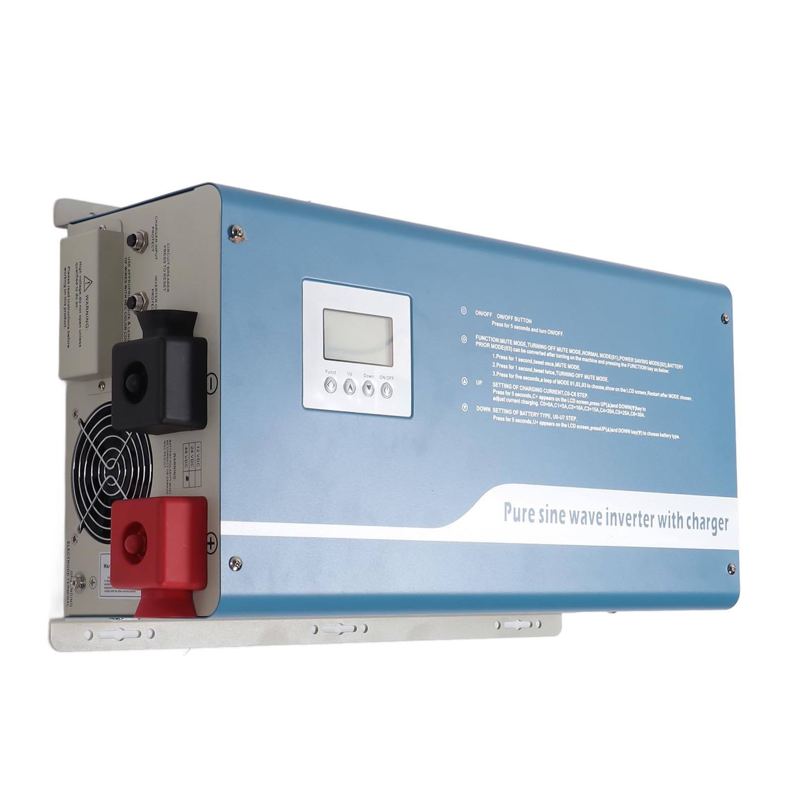 Aramox 1,5 KW Solar Wechselrichter, ABS Edelstahl Reiner Sinus (12V)