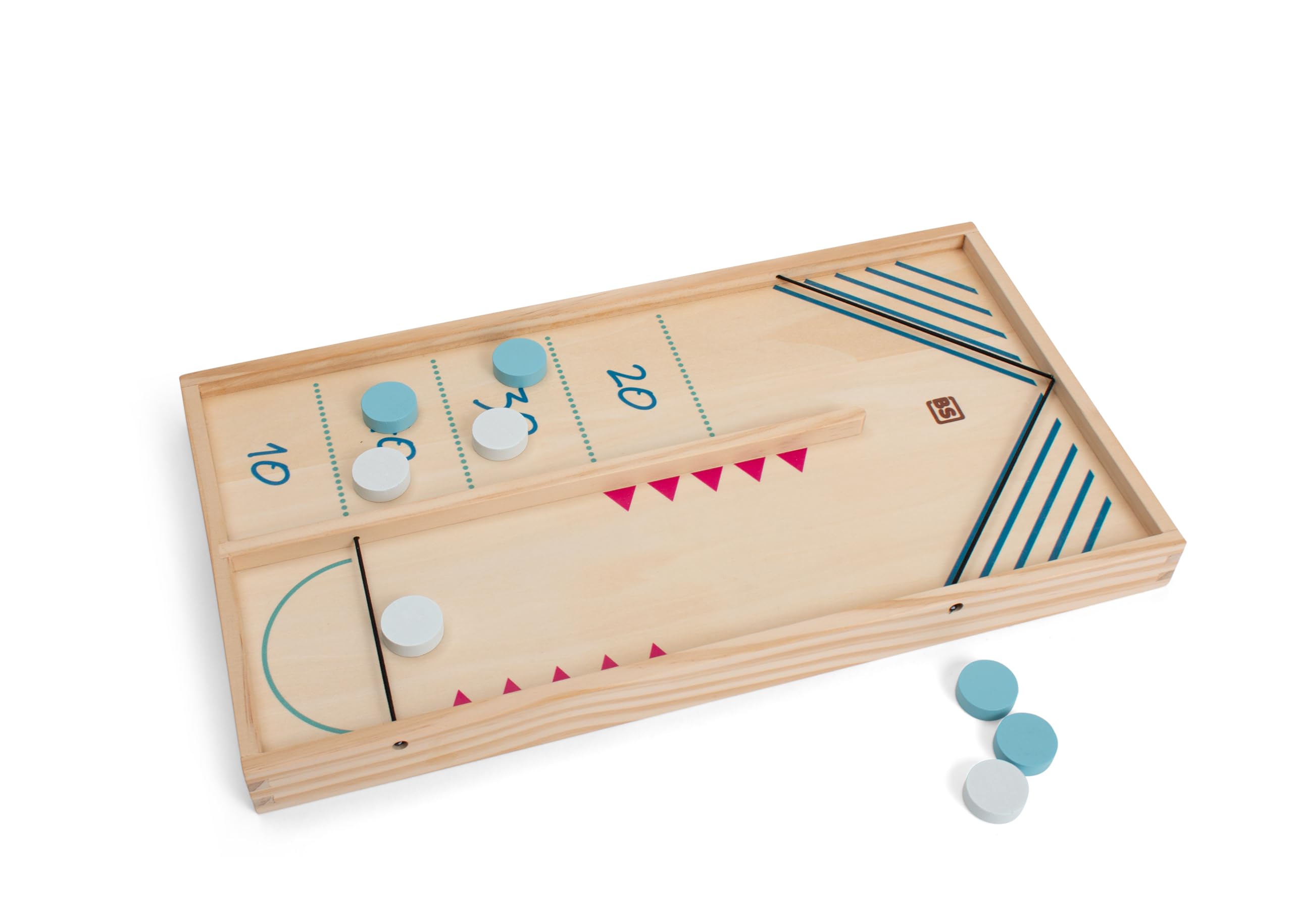 BS Toys Tischhockey und Steinschleuder-Wurfspiel - Doppelter Spaß -  Spannender Wettbewerb - Fördert motorische Fähigkeiten und strategisches  Denken - Für Kinder ab 6 Jahren und älter