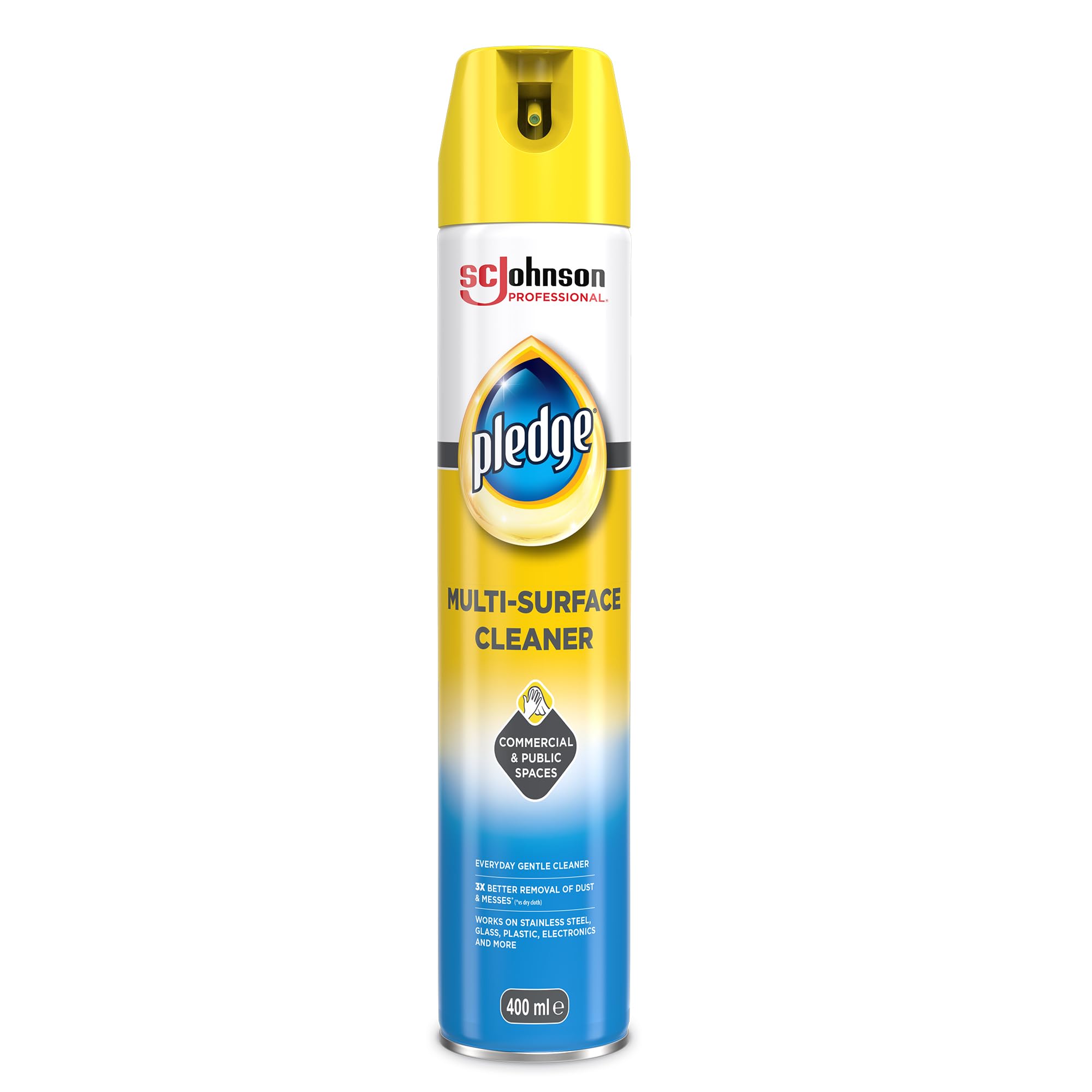 SC Johnson Professional Pledge Multi Surface Cleaner – Cleans Wood, Glass, Metal & Electronics – Streak-Free Shine – Fresh Fragrance – 400ml Spray - for Professional Use Only