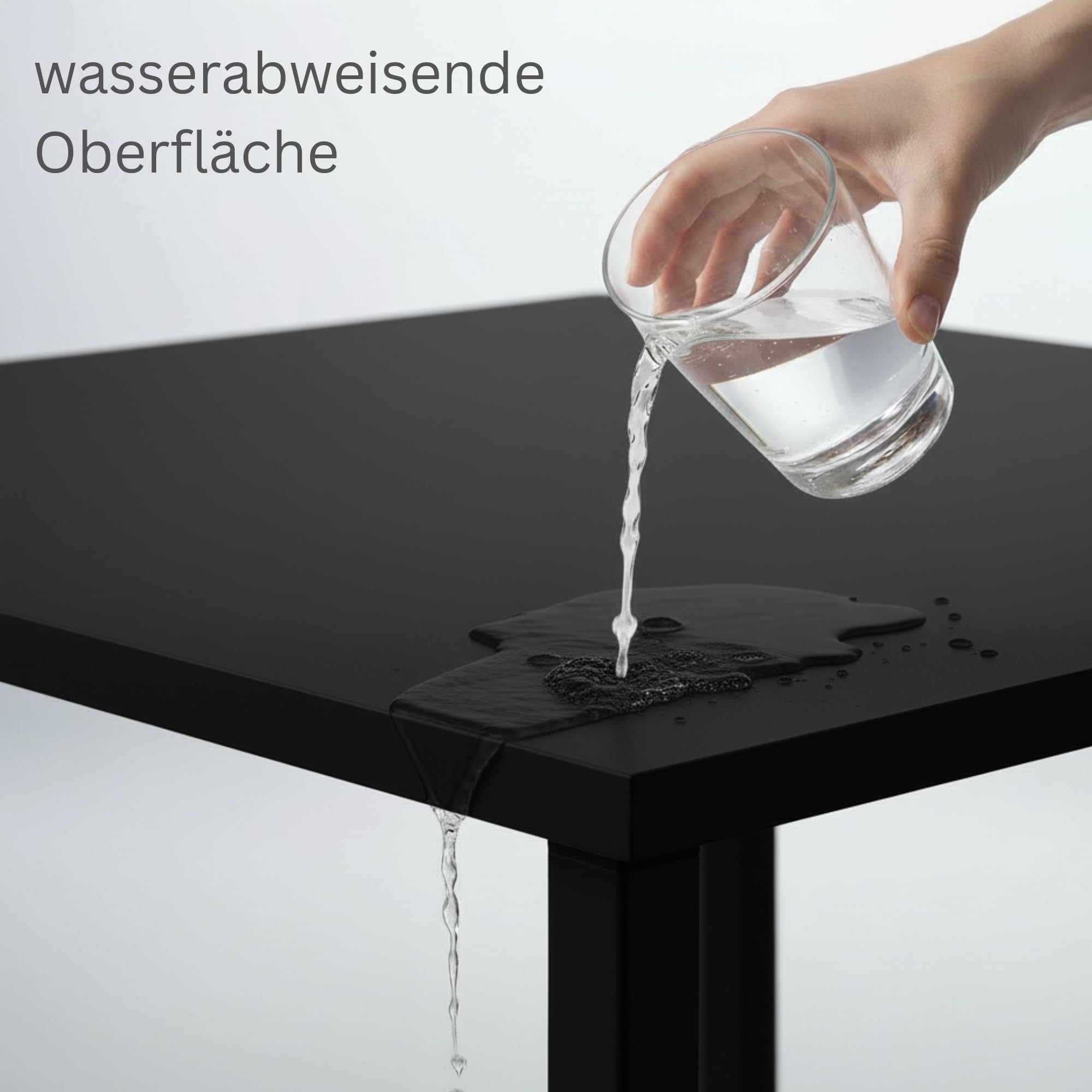 AUPROTEC Schreibtischplatte 28 mm 140x70 cm | wasserabweisend & Kratzfest | ideal für höhenverstellbare Tischgestelle in Homeoffice & Büro | Anthrazit | 2 mm ABS-Kante