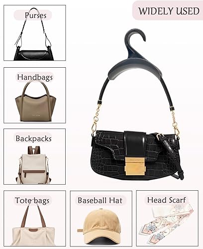 Miniatura 4 de Colgador de bolso, soporte para bolso para armario, gancho gris para colgar mochilas, organizador de almacenamiento, bolsos, bolsas de mano,