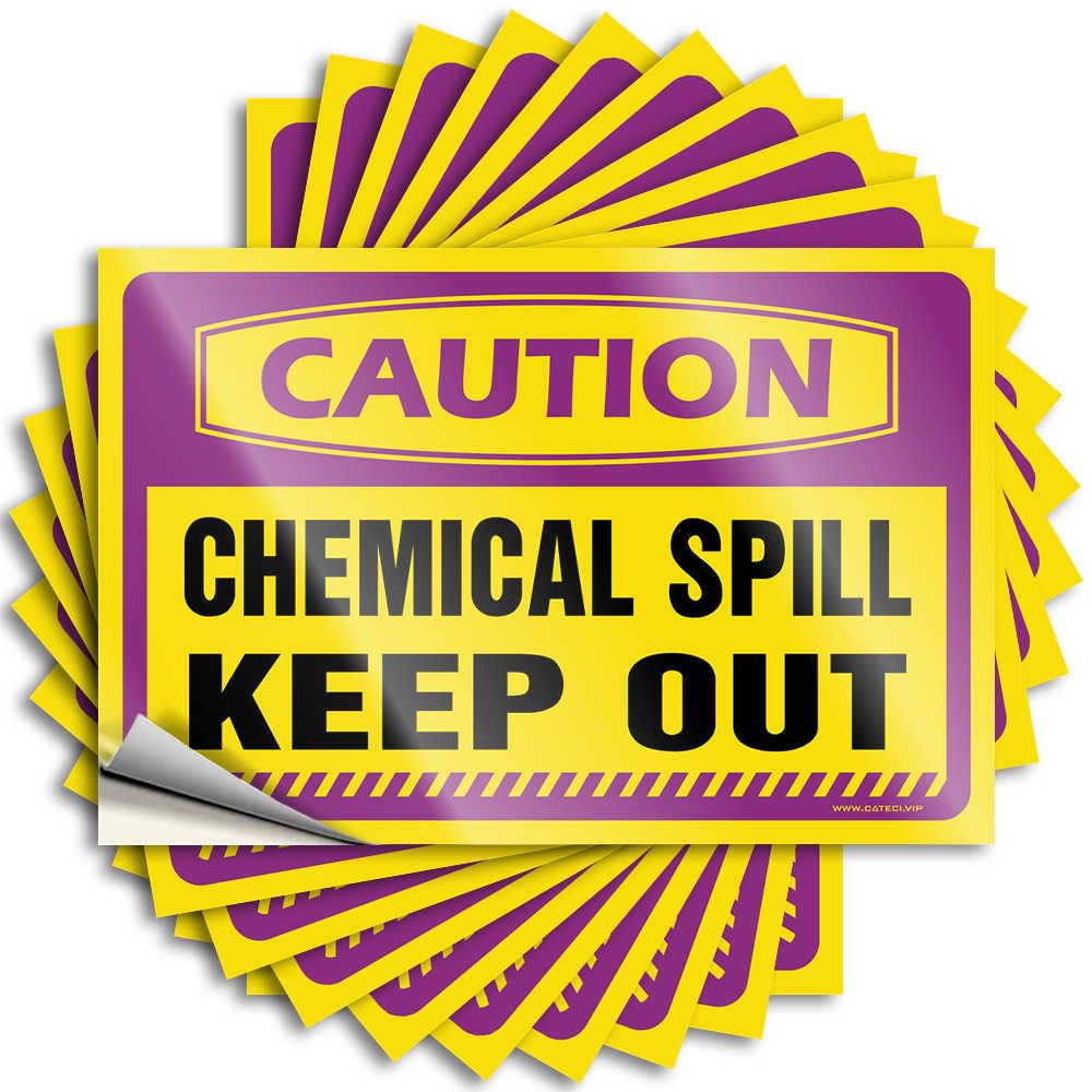 Decal Van Waterproof Vinyl Sticker | Caution Chemical Spill Keep Out Half Bottle for Gamers DIY Projects(12X18CM)