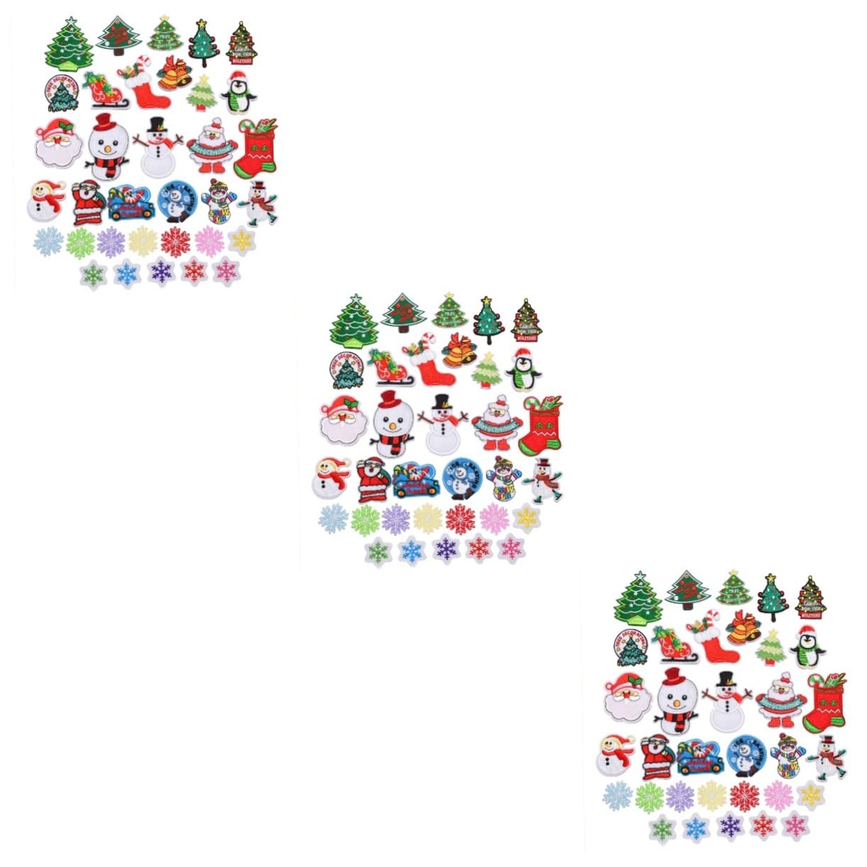 VILLCASE 3 Sets Stickpatches Auf Kleidung Für Weihnachtsdekor Zum Aufnähen Oder Aufbügeln Applikationen Für T-shirts Röcke Jeans 34 Stück * 3