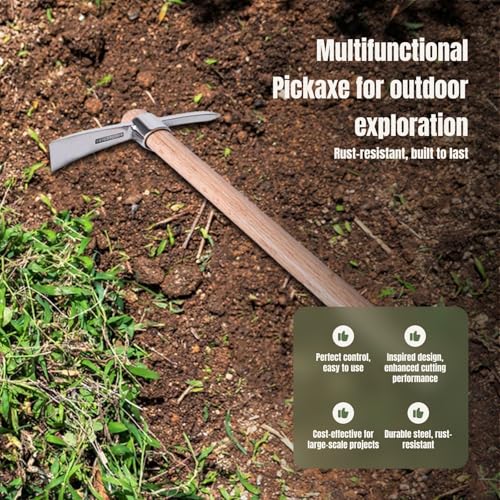 Azadón portátil de acero inoxidable para jardín miniatura 3
