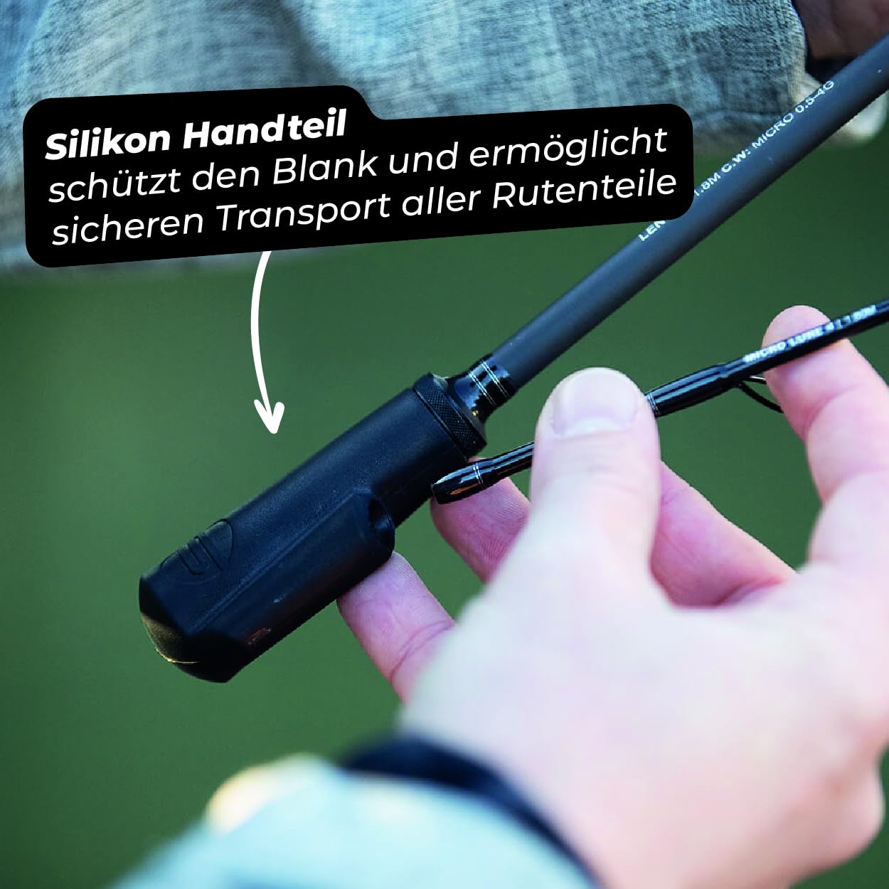 Freestyle Xtender 2.0 – 1,80m 1-8g, Kompakte, Zweiteilige Teleskop-Spinnrute, reaktionsschnelle 40T Carbonspitze, inklusive Rutenschutz