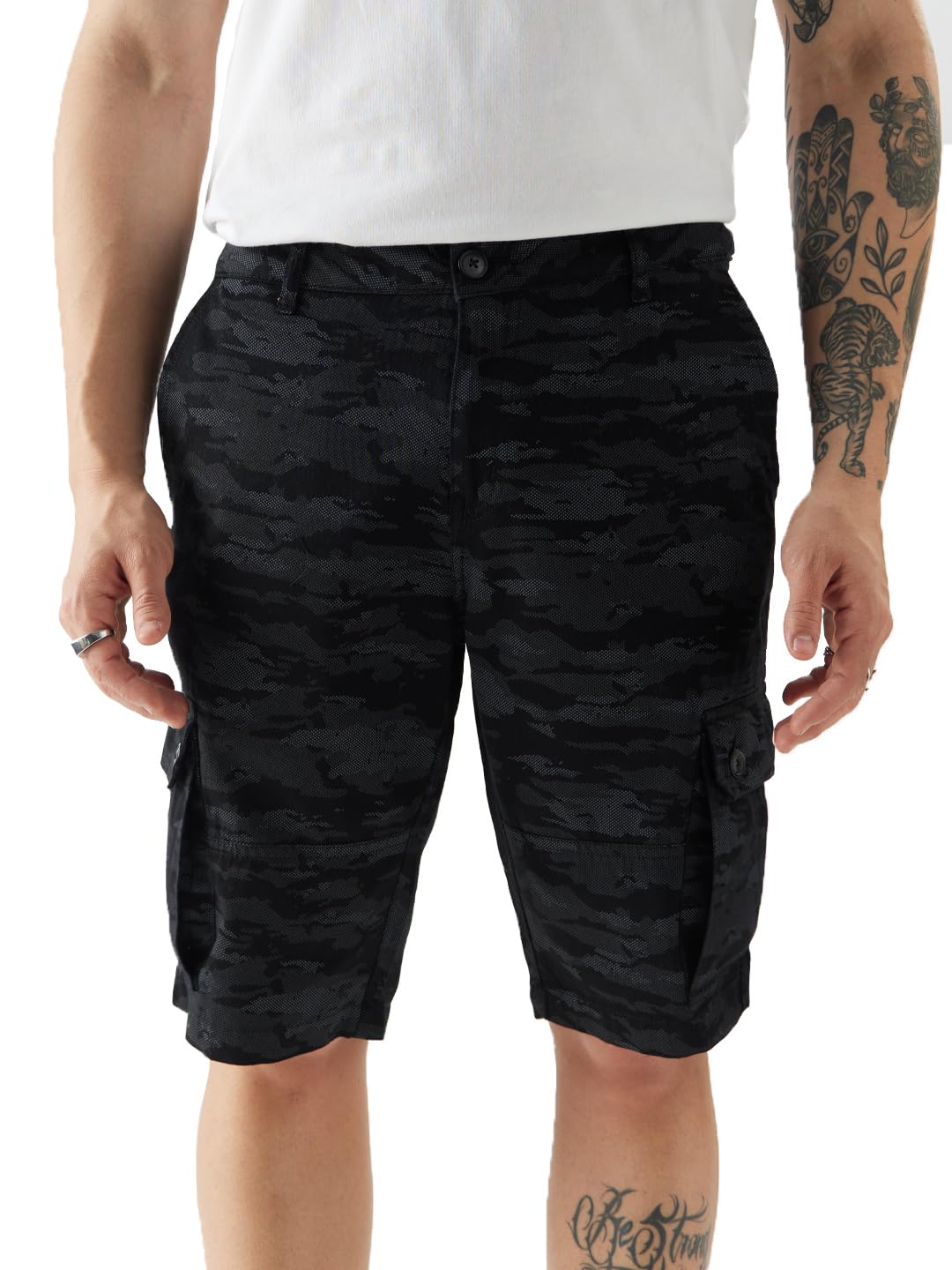 SOL Camo Sweat Cargo Shorts