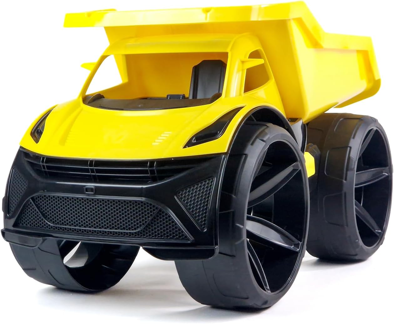 Wader Maximus 64030 - Yellow Dumper Truck with Lockable Recess and Wide Tyres, Size Approx. 59 cm, for Children from 12 Months, Suitable as a Gift for Creative Play