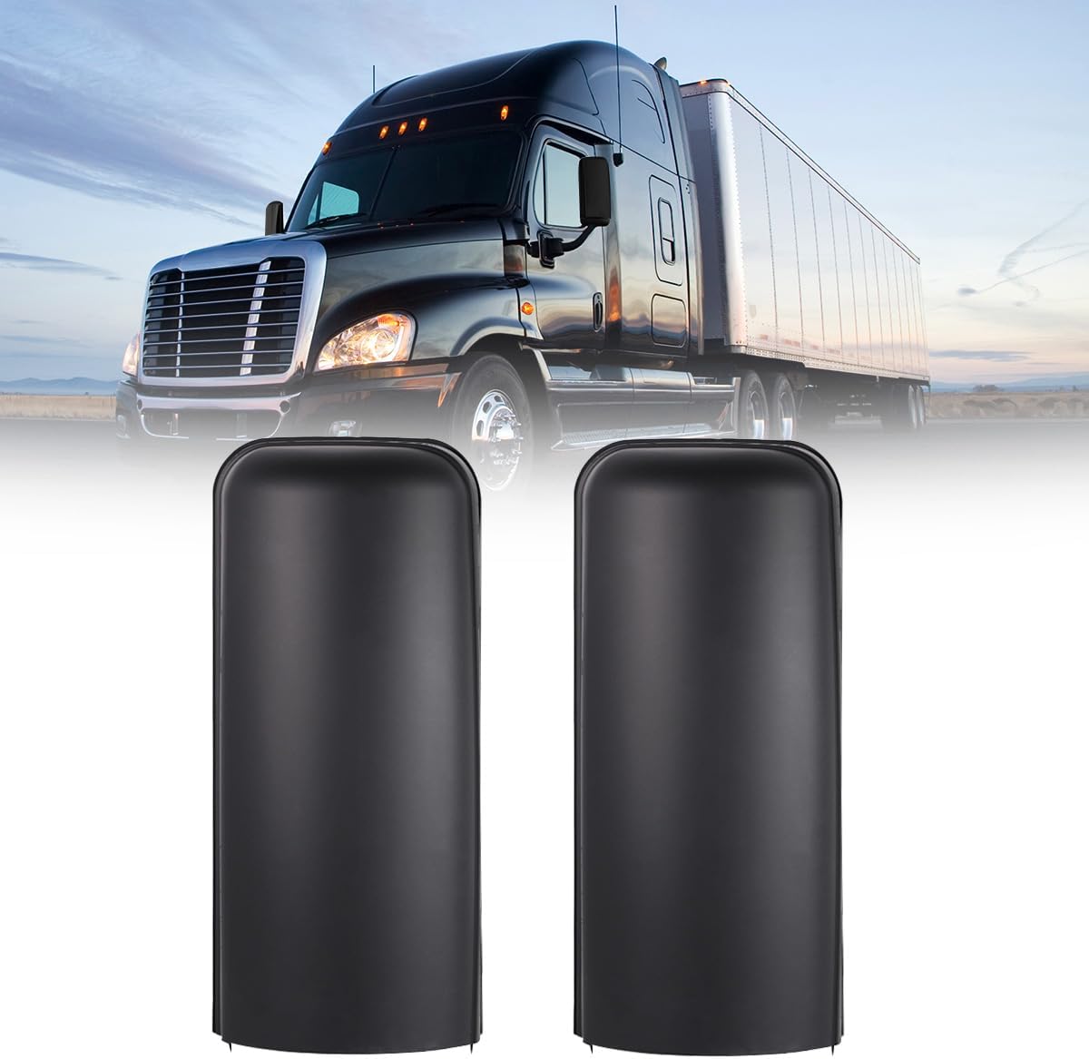 Truck Black Pair Set Mirror Covers Black Housing Door Rearview Door Side Mirror Covers for 2008-2017 for Freightliner Cascadia
