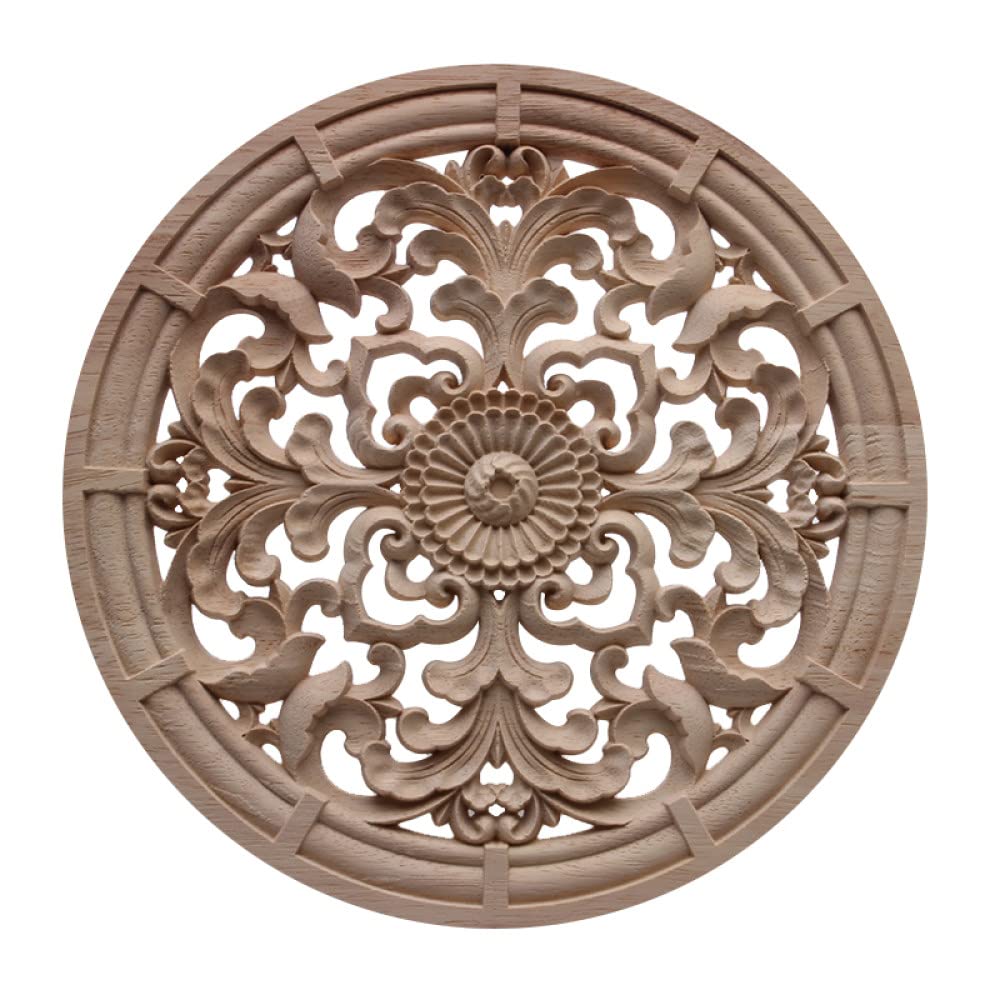 Onlay en bois de caoutchouc sculpté avec précision pour armoire chic