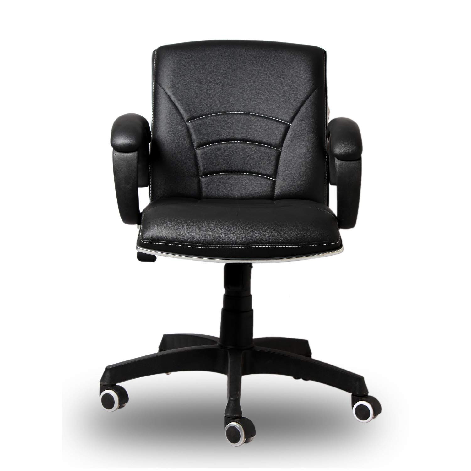 GIANTWOOD Bart Low Back Ergonomic Office and Staff Chair with Rolling Wheels and Adjustable Height (Black)