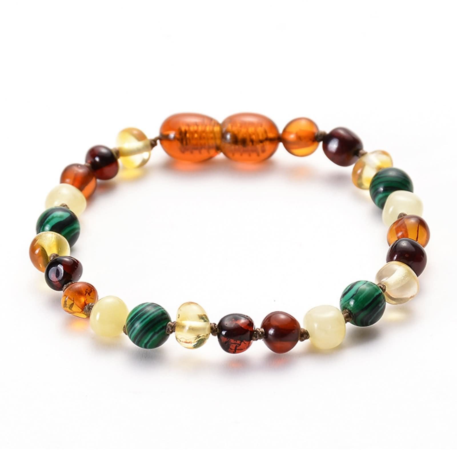 Perlenarmband Set, Freundschaftsarmbänder Natürlicher Bernstein Geschenk Vatertag