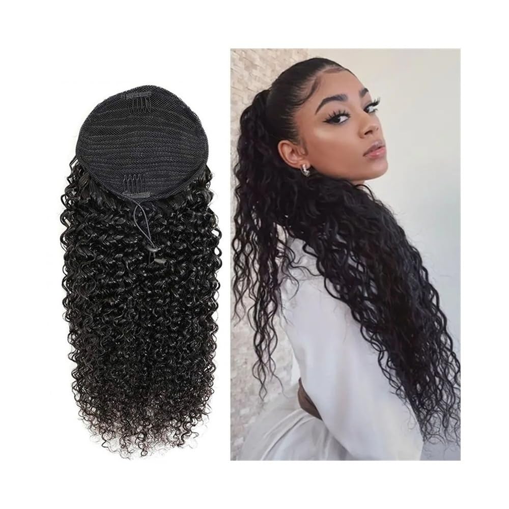 Pferdeschwanz Brasilianischer Remy-Menschenhaar-Pferdeschwanz, 20,3–66 cm, Afro-Locken, Clip-In-Extensions(22inches)
