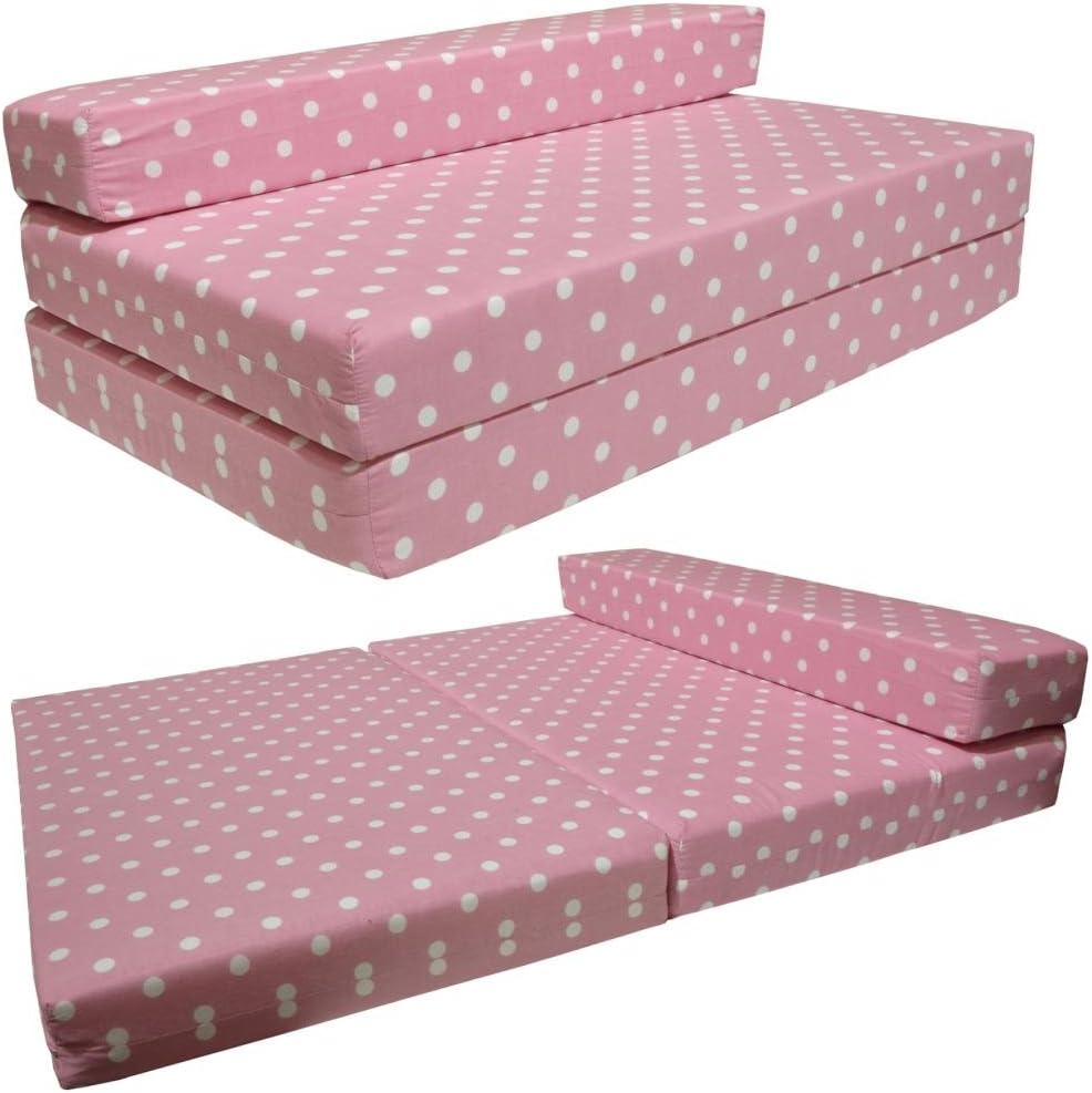 Gilda DOUBLE SOFABED PINK SPOTS COTTON Fold Out Chair bed