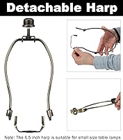 Vista 4 de Arpa de lámpara de 6 pulgadas, 2 juegos de arpa desmontable con base de sillín estándar y acabado de lámpara de metal sólido, soporte de pantalla