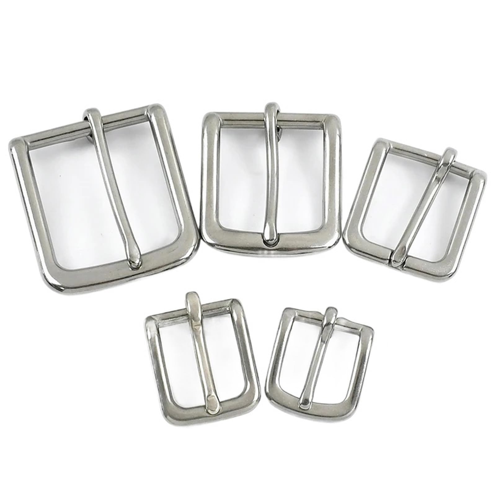 10 Hebillas de Cinturón Acero Inoxidable 16-39 mm for Hombre, Ajustables, con Pasador, Accesorios for Bolsos y