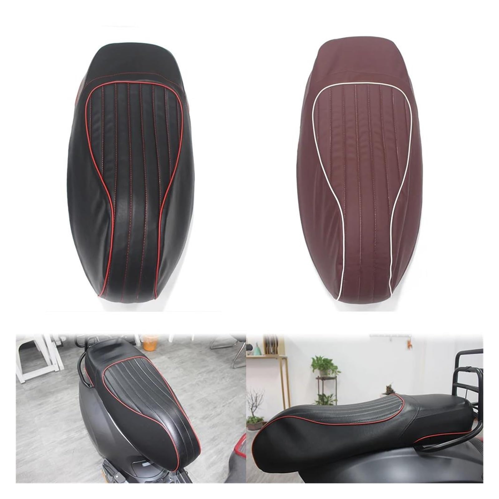 Fodera Per Cuscino In Pelle Da Sella Per Moto Nera/rossa Per GTS300 GTS 300