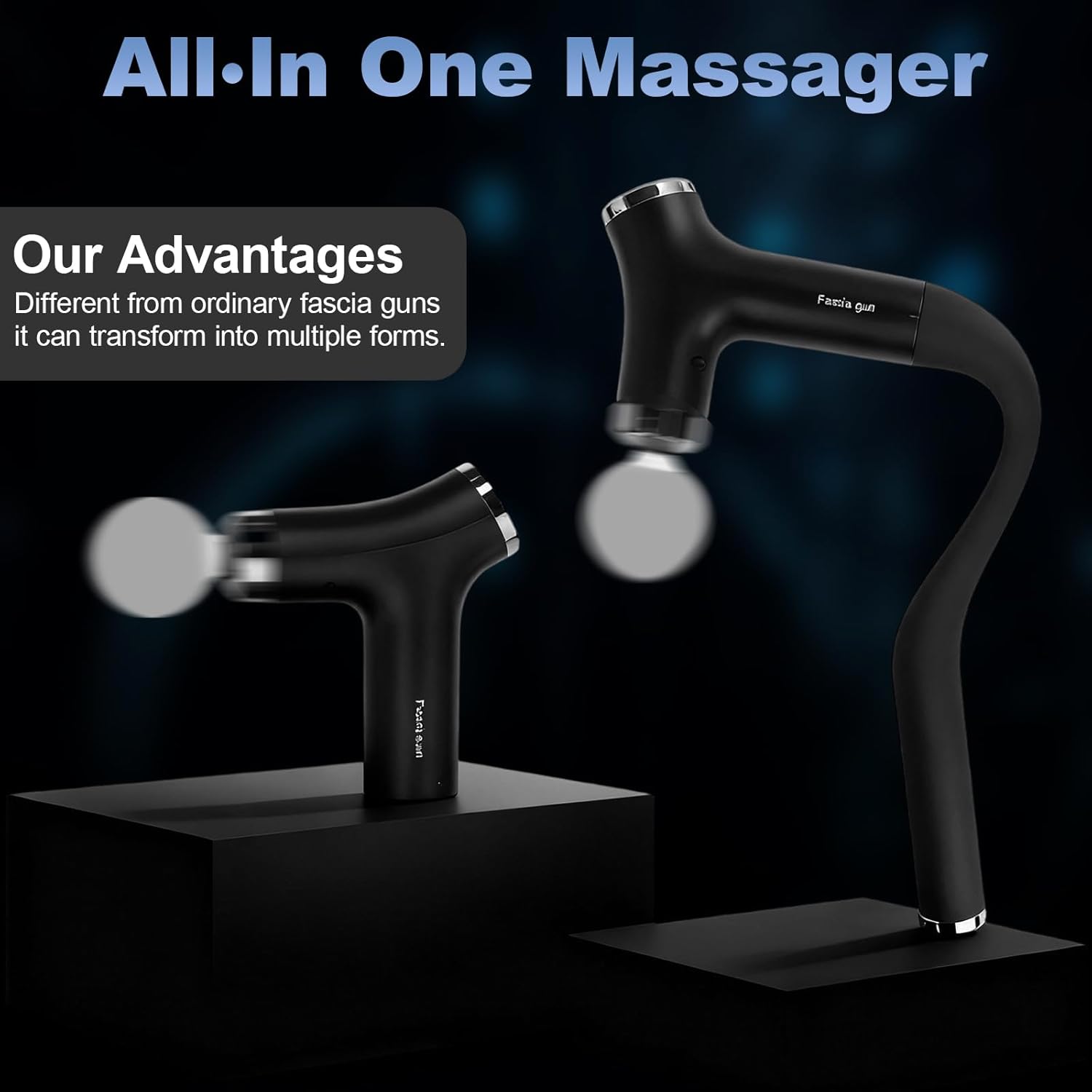 Detachable Deep Tissue Massage Gun with Extendable Handle, 12-Speed Percussion Back Massager for Hard to Reach Shoulders & Mid Back, 8mm Stroke Muscle Massager with LCD Display & 4 Heads-Gifts - Image 2