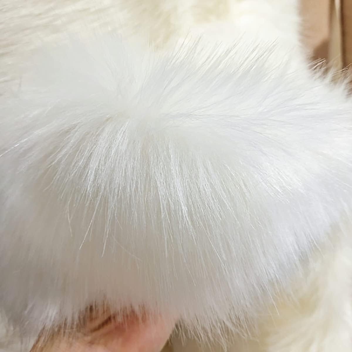 Białe luksusowe pluszowe sztuczne futro do dekoracji choinki Cosplay DIY rekwizyty do rękodzieła Dekoracja kostiumów Dekoracja wnętrz Wąsy gnomów(180x40cm)