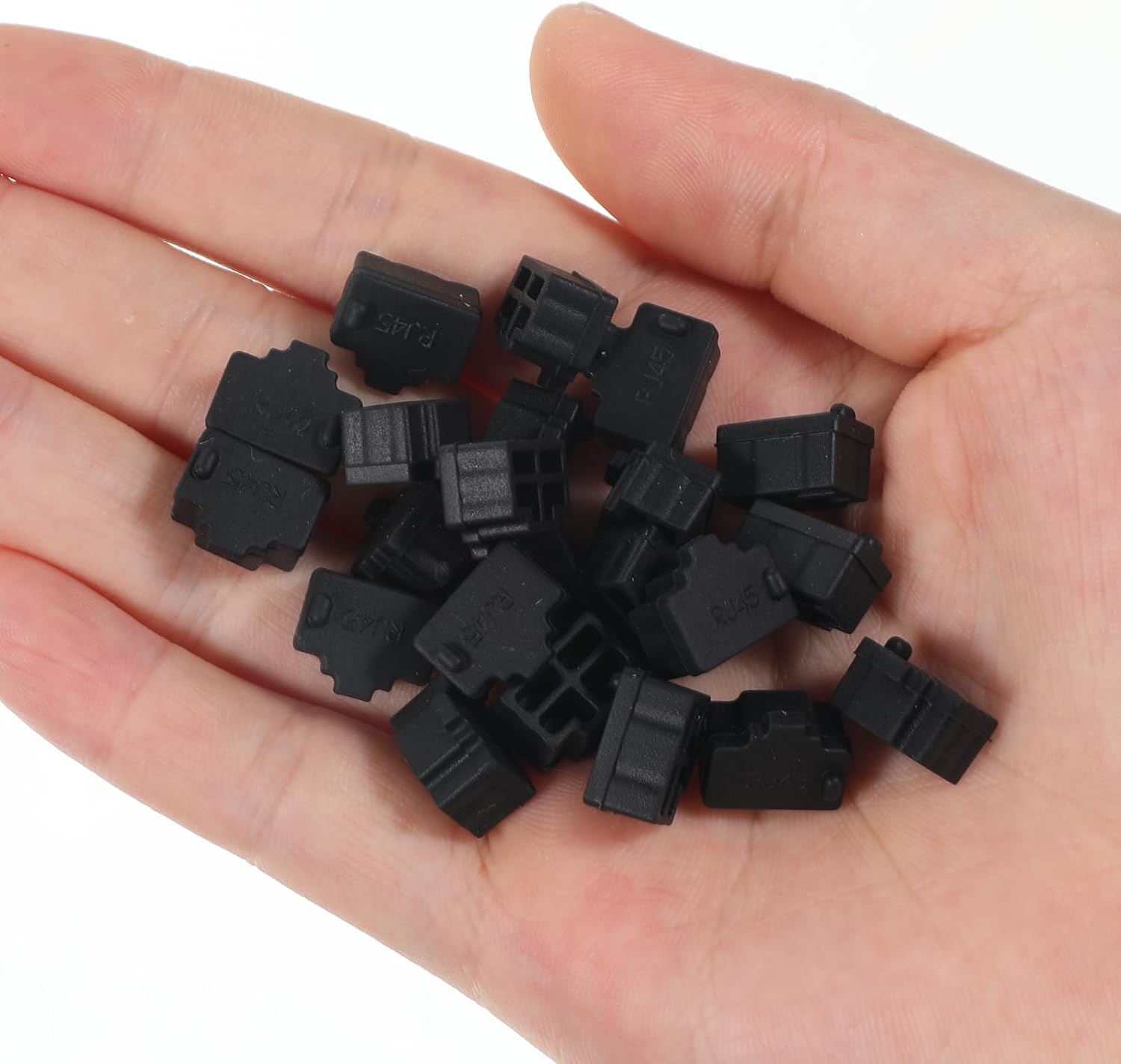 30 Pcs RJ45 Dust Cover Ethernet Plug Ethernet Port Cover Silicone | Protector Stopper Cap for RJ45 Female Ports Devices, TV, Computer, Other Devices, Black
