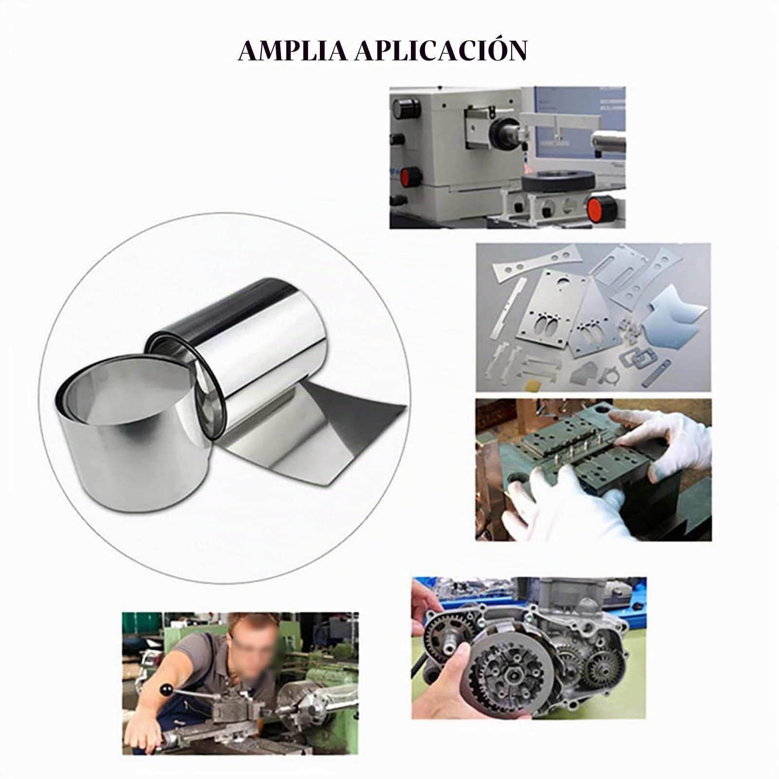 Lámina De Acero Inoxidable 304, Longitud 1 Metro Ancho 600 Mm, Chapa Fina Material Industrial Espesor 0,03-0,1 Mm,0.1x600mm×1m