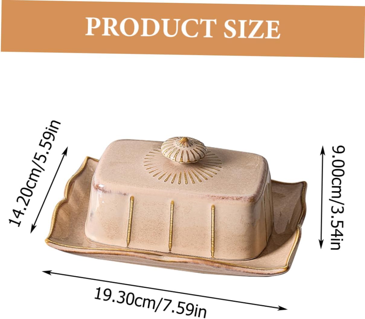 Ceramic Butter Service Dish with Lid Delicate Porcelain Butter Plate for Kitchen and Dessert Serving Smooth Surface Easy Clean Fresh Keeping for Home Cafe Restaurant Use