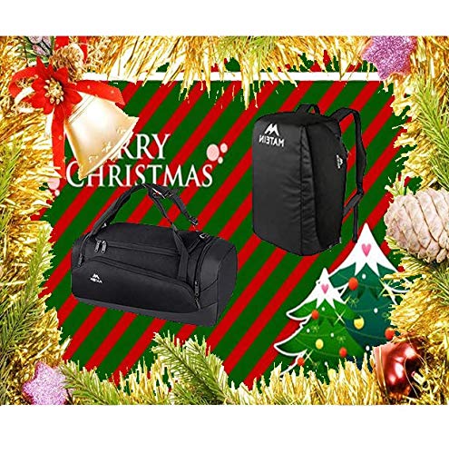 MATEIN Gym Bag for Men, Large Gym Backpack Sports Bag with Shoes Compartment, 3 Way Waterproof Workout Duffel Travel Duffle Bag, 45L Travel Backpack Weekender Carry On Fits 15 inch Laptop, Black