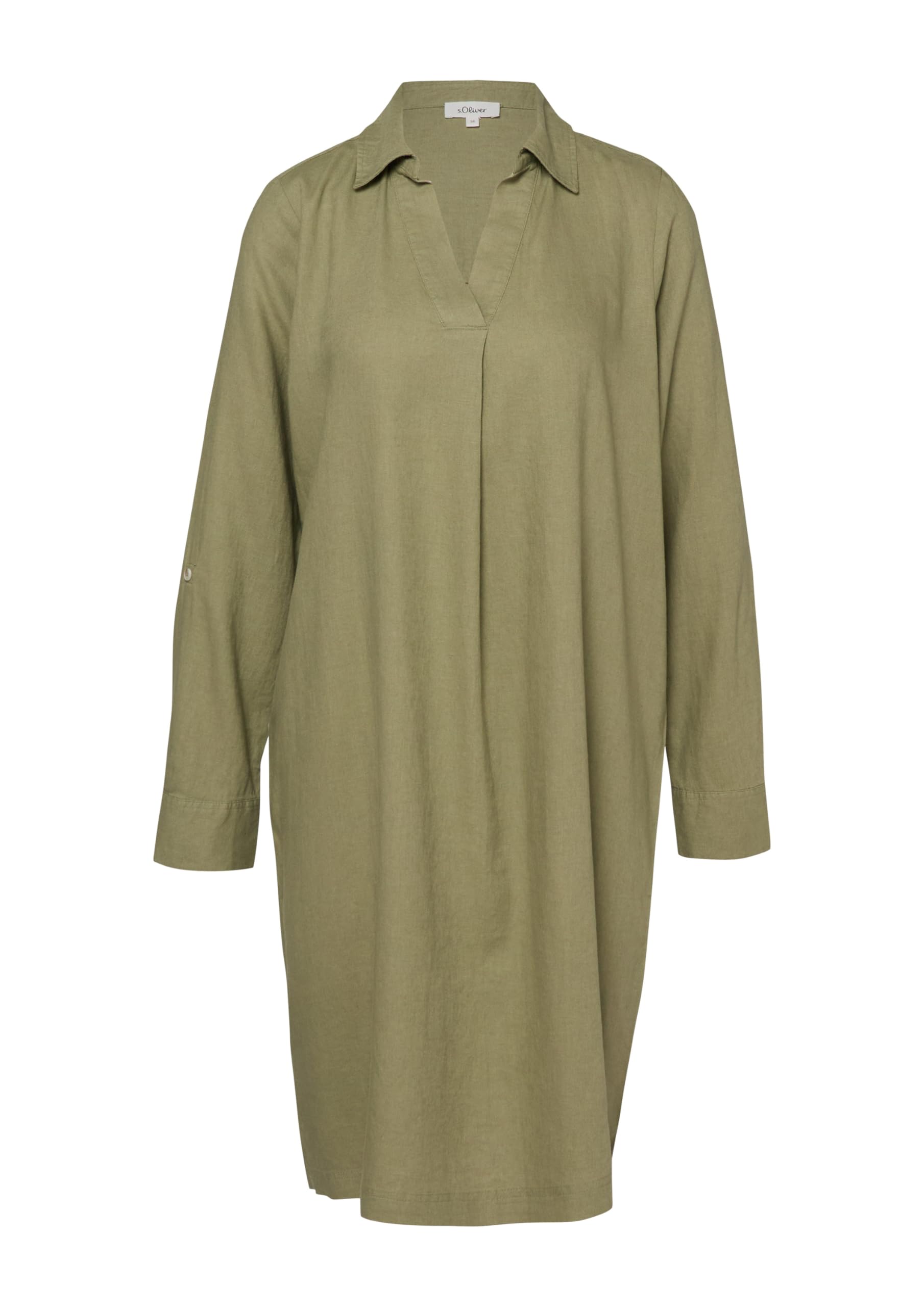 s.Oliver Leinenmix-Kleid mit Turn-up
