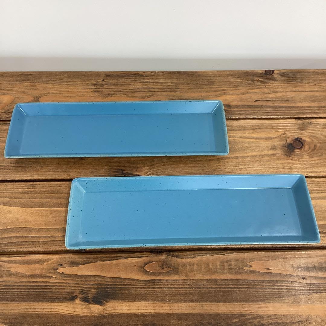 長角皿2点 くすみブルー ターコイズ おうちカフェ 軽量 タイ製