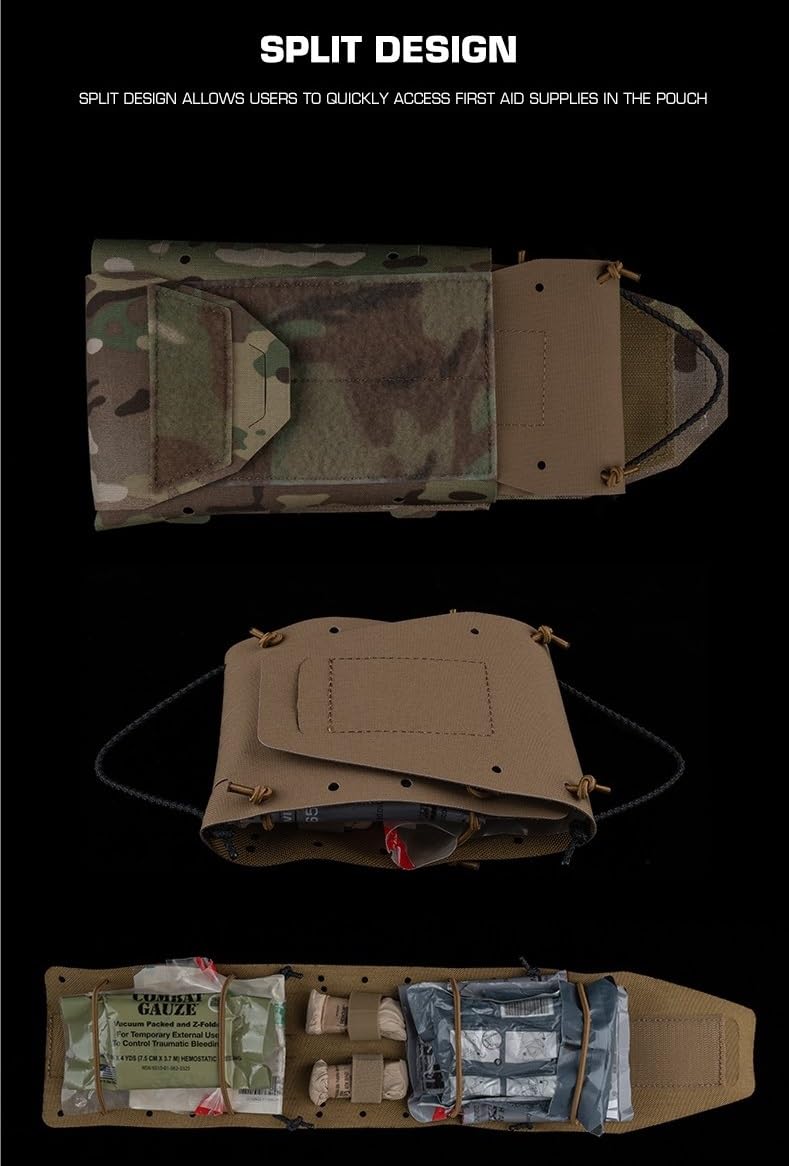 Bolsa For Suministros Médicos Molle con Forro Interior, Kit De Primeros Auxilios Multiusos con Diseño Dividido De Dos Piezas, Bolsas IFAK Desmontables For Senderismo