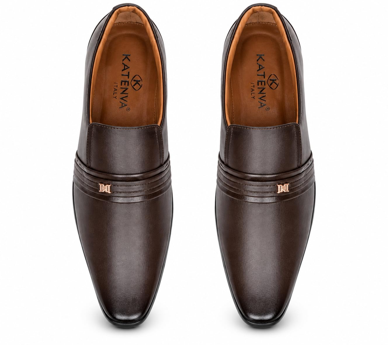 Men's Formal Shoes Slip On Textured Synthetic Leather Office Business Casual Footwear Comfortable Brown Dress Shoes-image-35