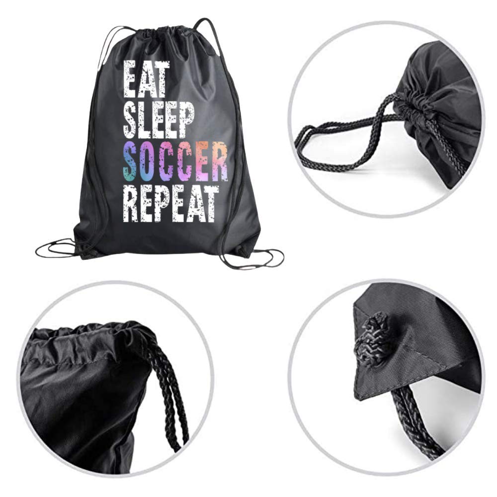 Bolsa de fútbol con cordón para niñas, mochila repetida para comer y dormir, regalo para jugador de fútbol, bolsa deportiva