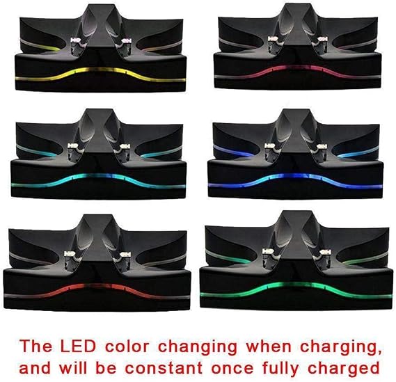 Dual Controller Charger Dock Station for PS4, Blue LED Charger Stand for PS4 Controller Dualshock 4 Charging Dock