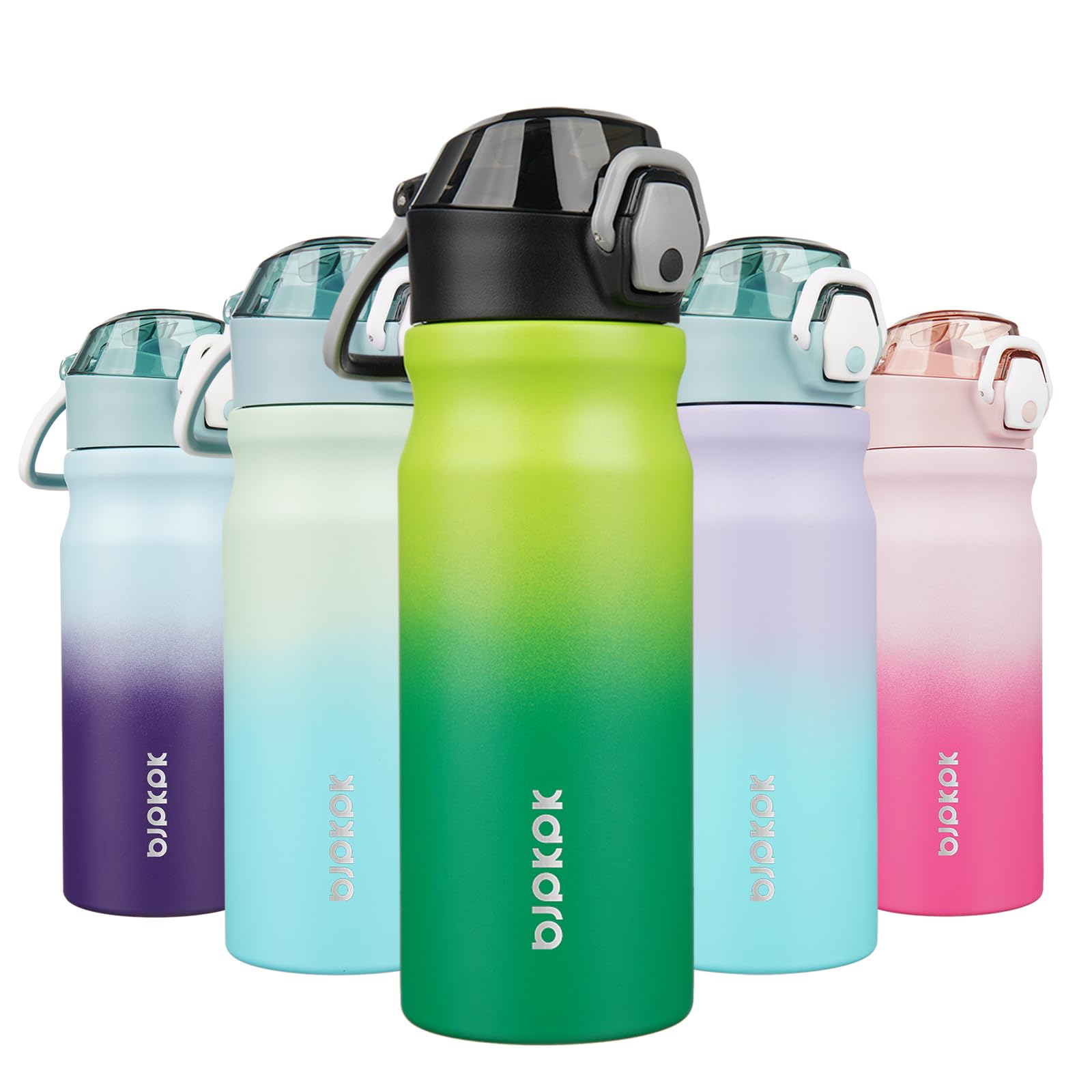 BJPKPK Stainless Steel Insulated Water Bottle with Straw Lid 18oz Reusable Metal Thermal Flask Bottles Keep Cold and Hot,Bamboo Grove