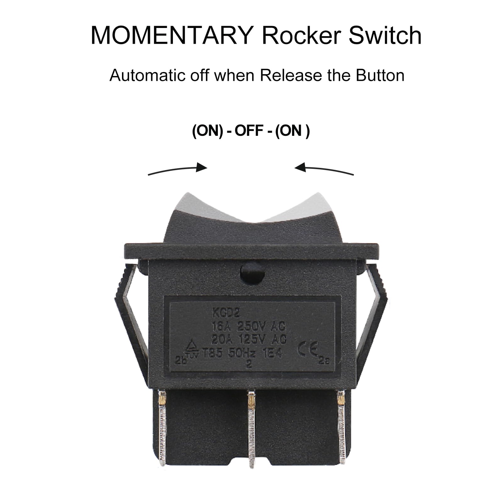 Snapklik.com : Baomain 5-Pack Momentary Rocker Switch, KCD2-223
