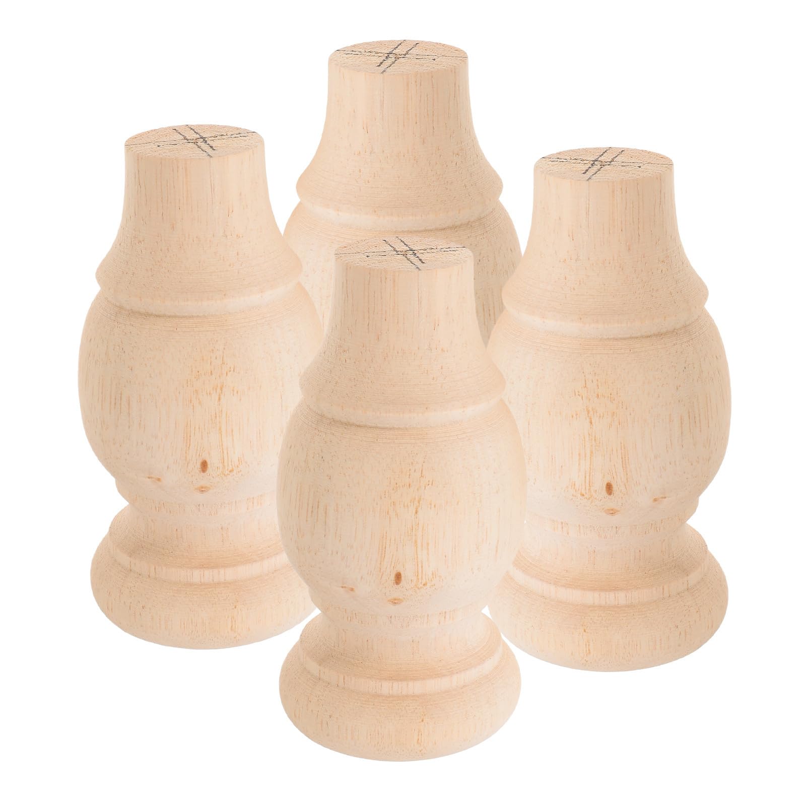 Patas de madera maciza para mesas de oficina y salón, juego de 4 soportes cilíndricos