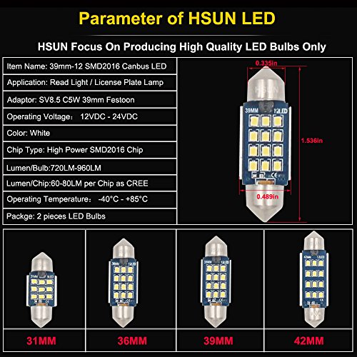 39 mm festone C5 W LED Lampadina LED, Hsun 12