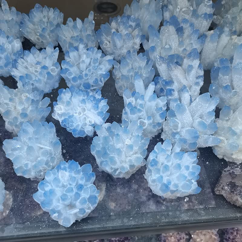 Mineral de cristal azul natural de 300g para decoración del hogar 3